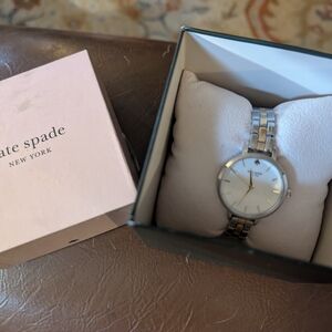 Kate Spade Silver-Tone Watch with White Dial